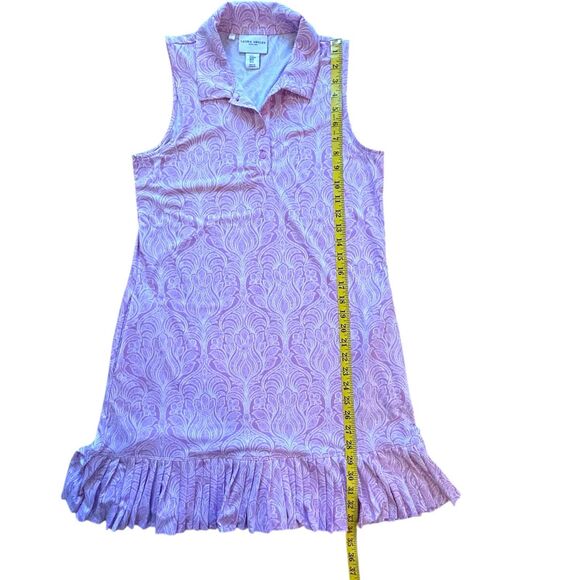 Laura Ashley Dress Size M Pink Floral Sleeveless Ruffle Pockets Golf Tennis - Picture 8 of 11